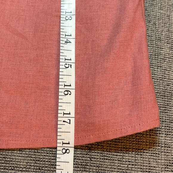 Abercrombie & Fitch Knotted Linen Coral Pink Mini Skirt Sz Large - Picture 10 of 11